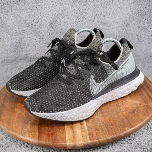 Nike React Flynit CD4371-012 Men’s Size US 10 Black White Running - Picture 4 of 7